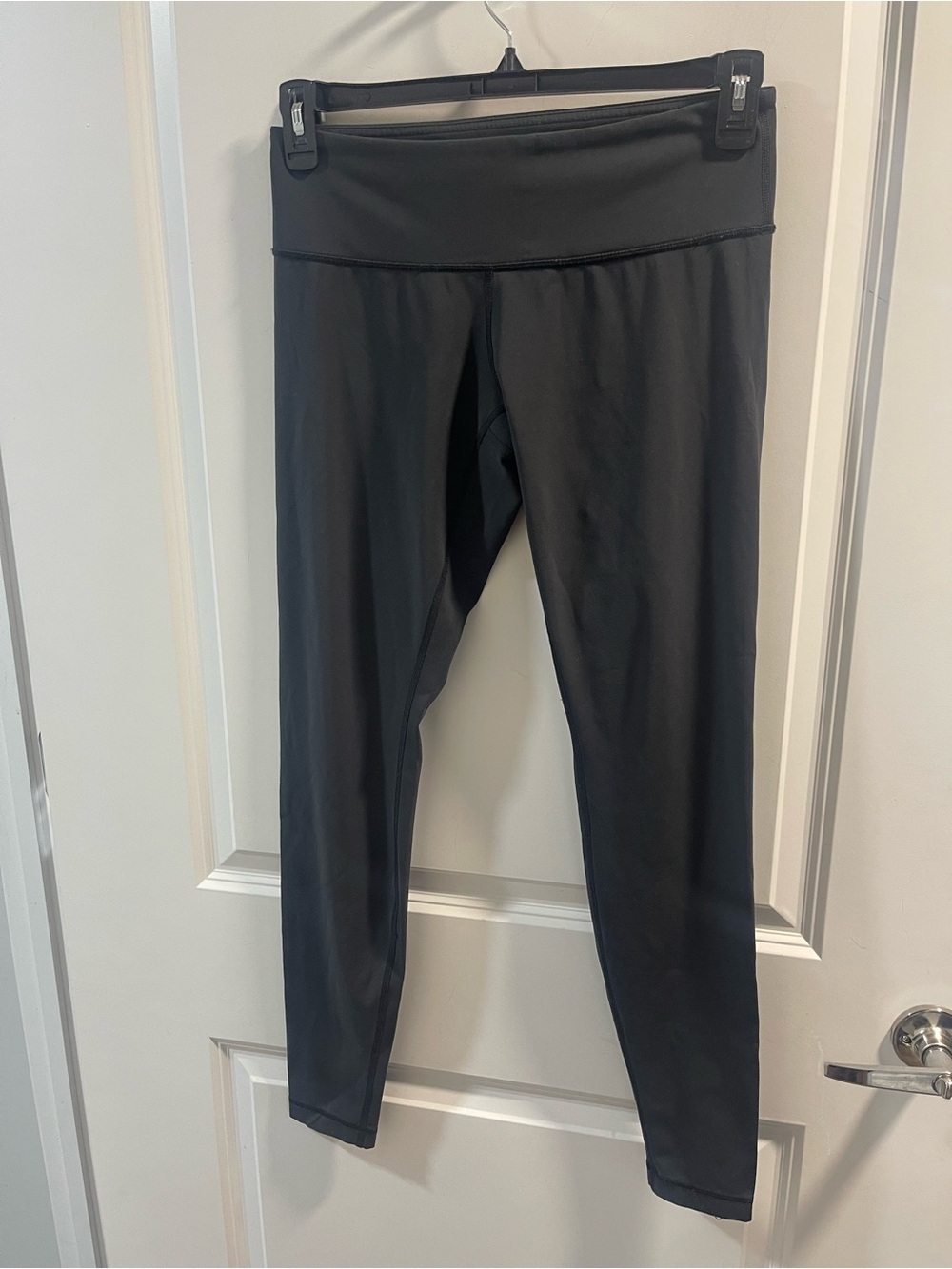 lululemon athletica Black Leggings with Subtle Gold Logo